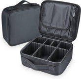 Professional Vanity Bag with Adjustable Compartment Makeup Organizer Bag (Black)